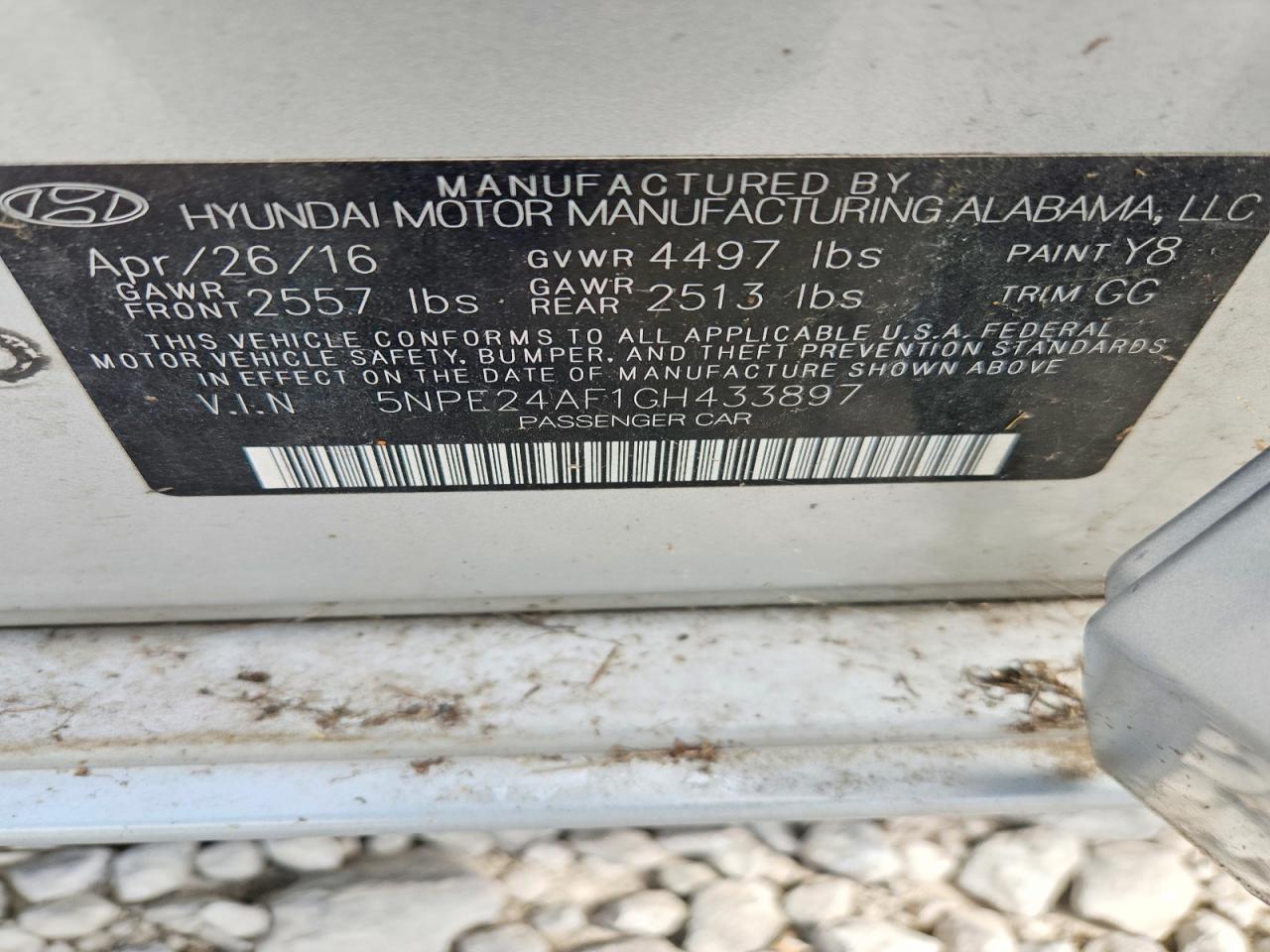 2016 HYUNDAI SONATA