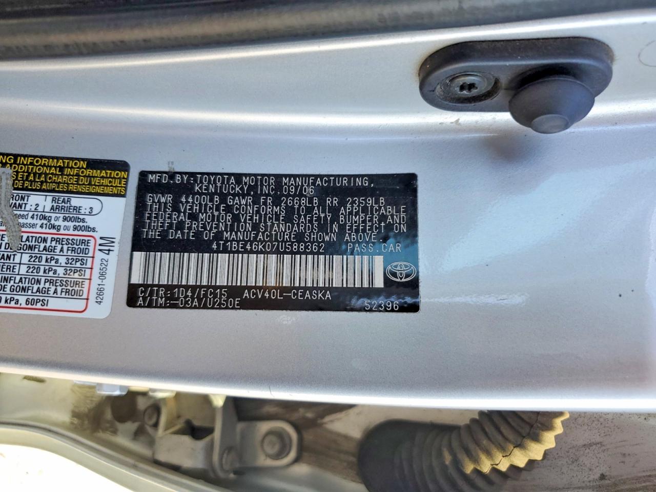 2007 TOYOTA CAMRY