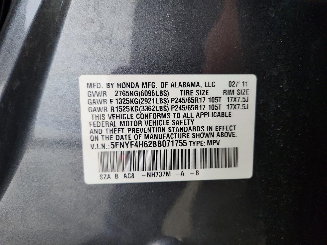 2011 HONDA PILOT