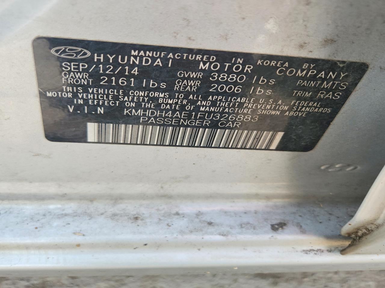 2015 HYUNDAI ELANTRA