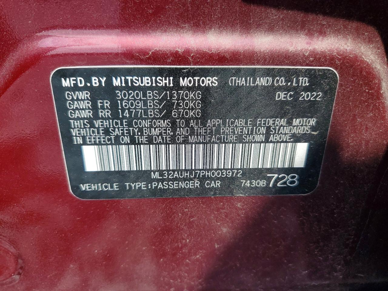 2023 MITSUBISHI MIRAGE