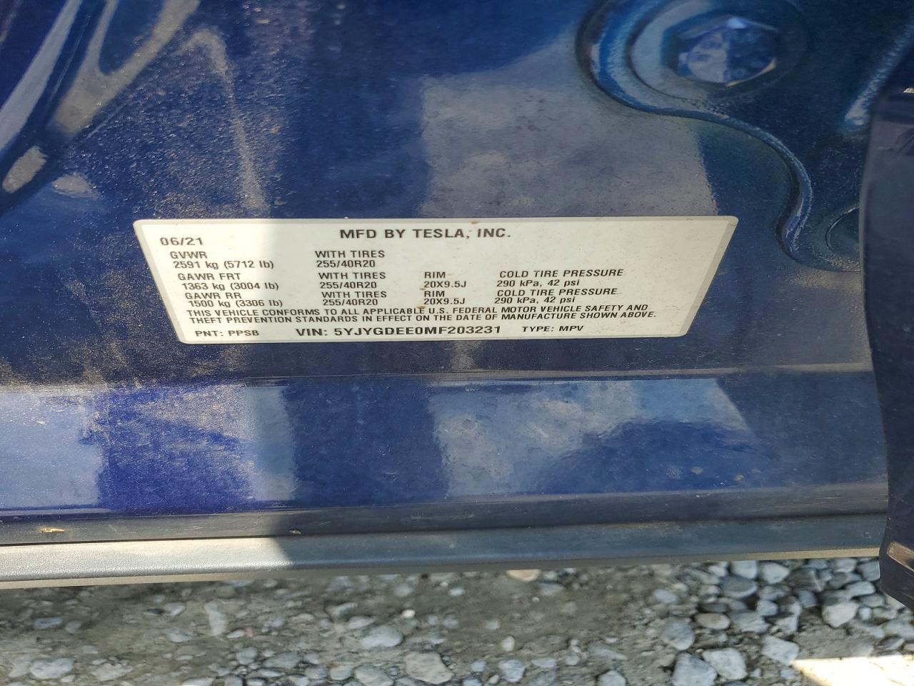 2021 TESLA MODEL Y