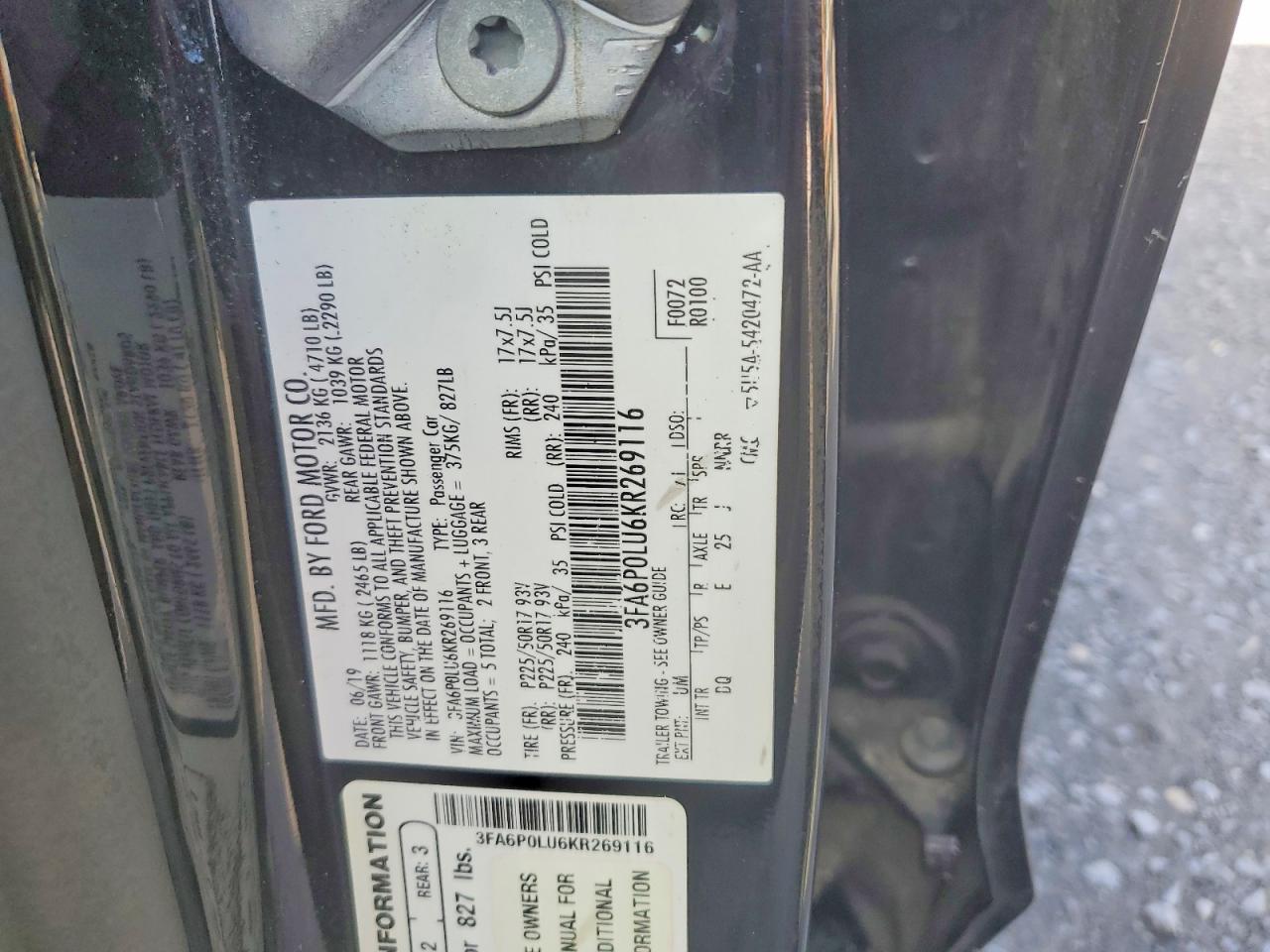 2019 FORD FUSION