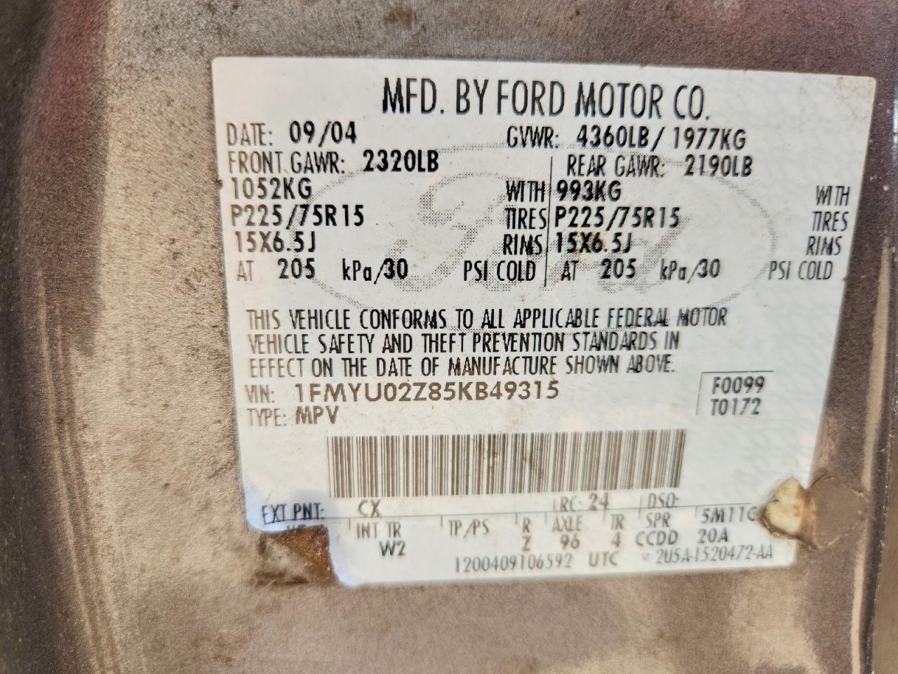 2005 FORD ESCAPE