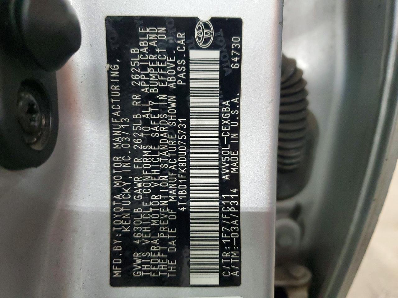 2013 TOYOTA CAMRY SOLA