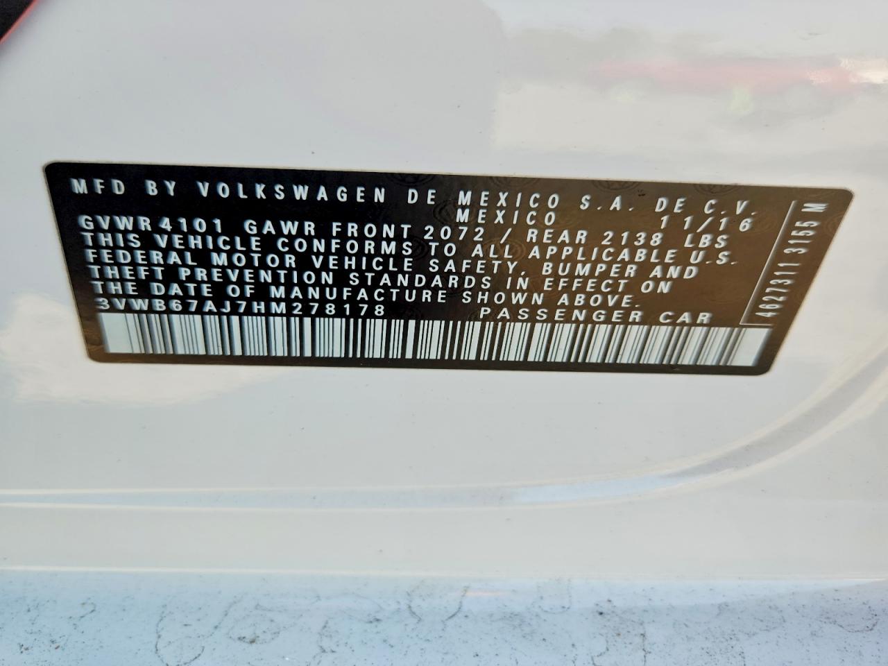 2017 VOLKSWAGEN JETTA