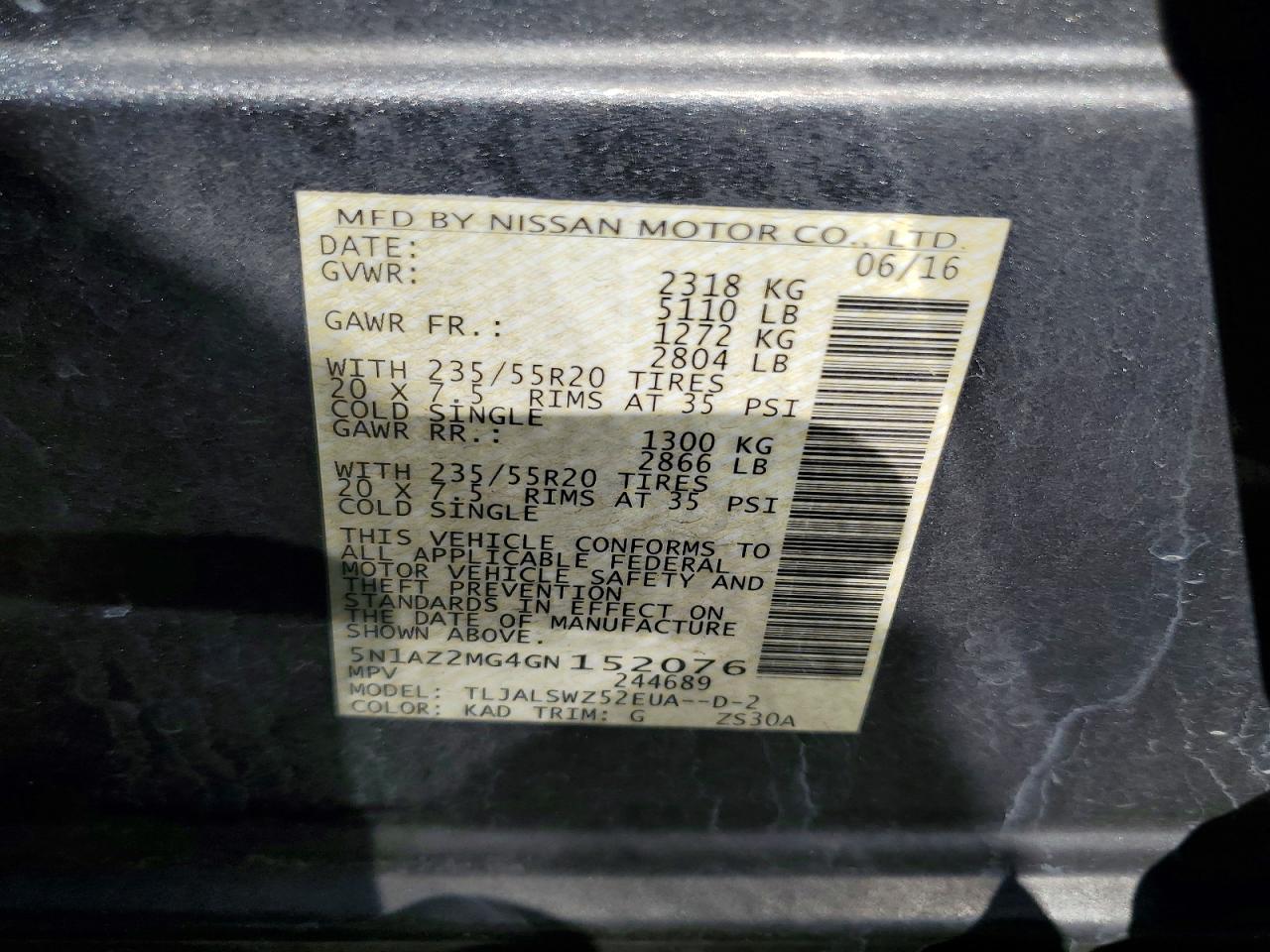 2016 NISSAN MURANO