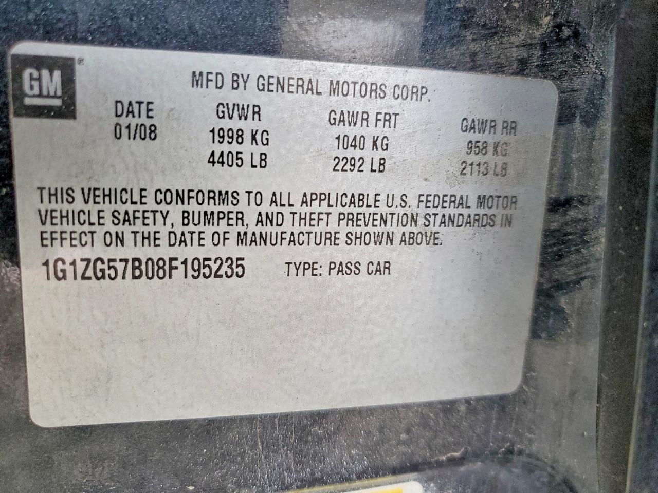 2008 CHEVROLET MALIBU