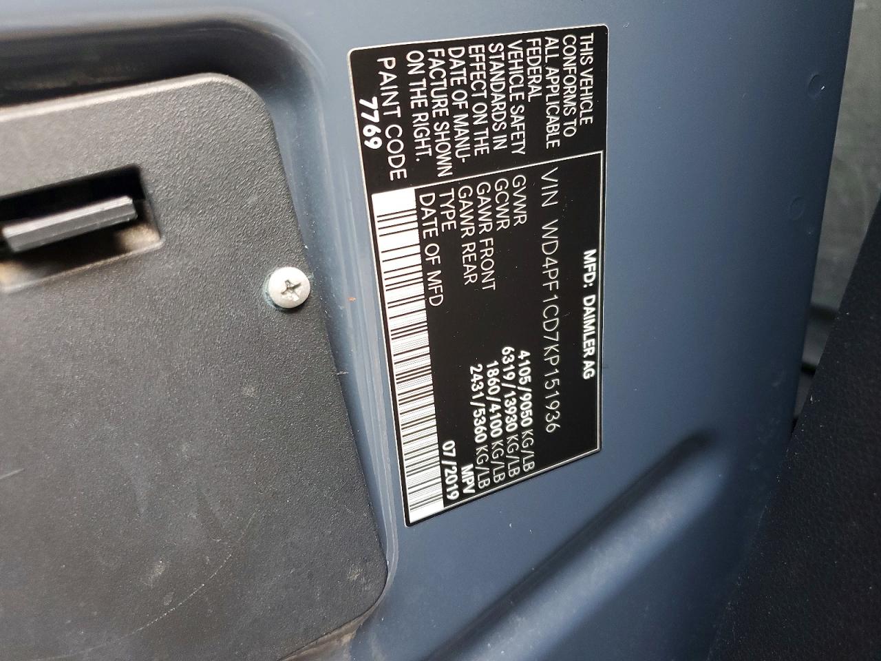 2019 MERCEDES-BENZ SPRINTER
