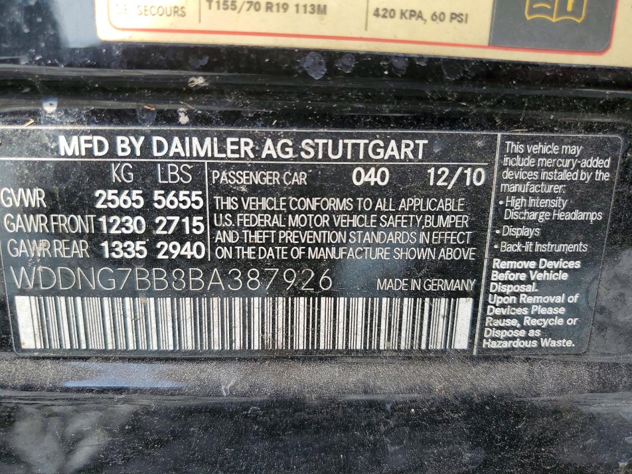 2011 MERCEDES-BENZ S-CLASS