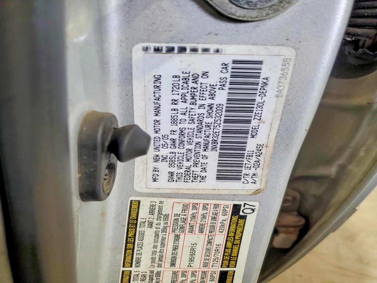 2005 TOYOTA COROLLA