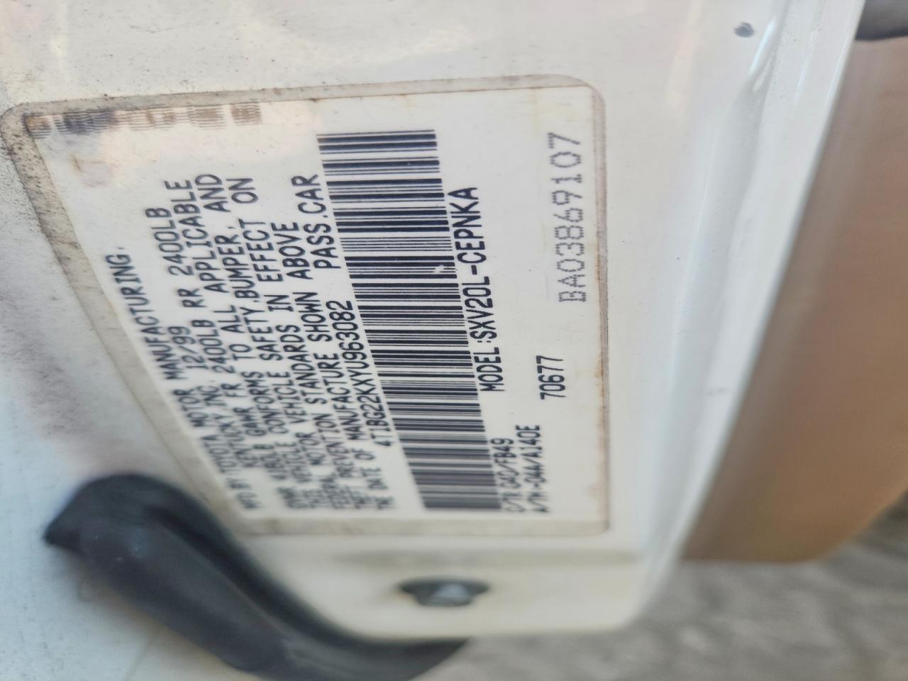 2000 TOYOTA CAMRY