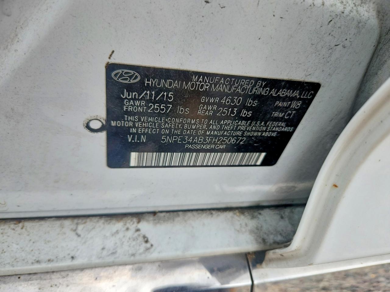 2015 HYUNDAI SONATA