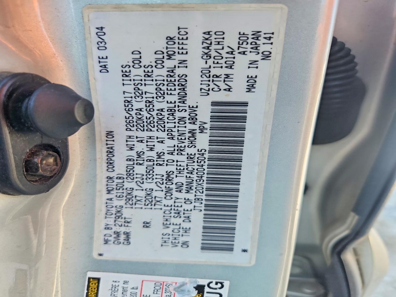 2004 LEXUS GX