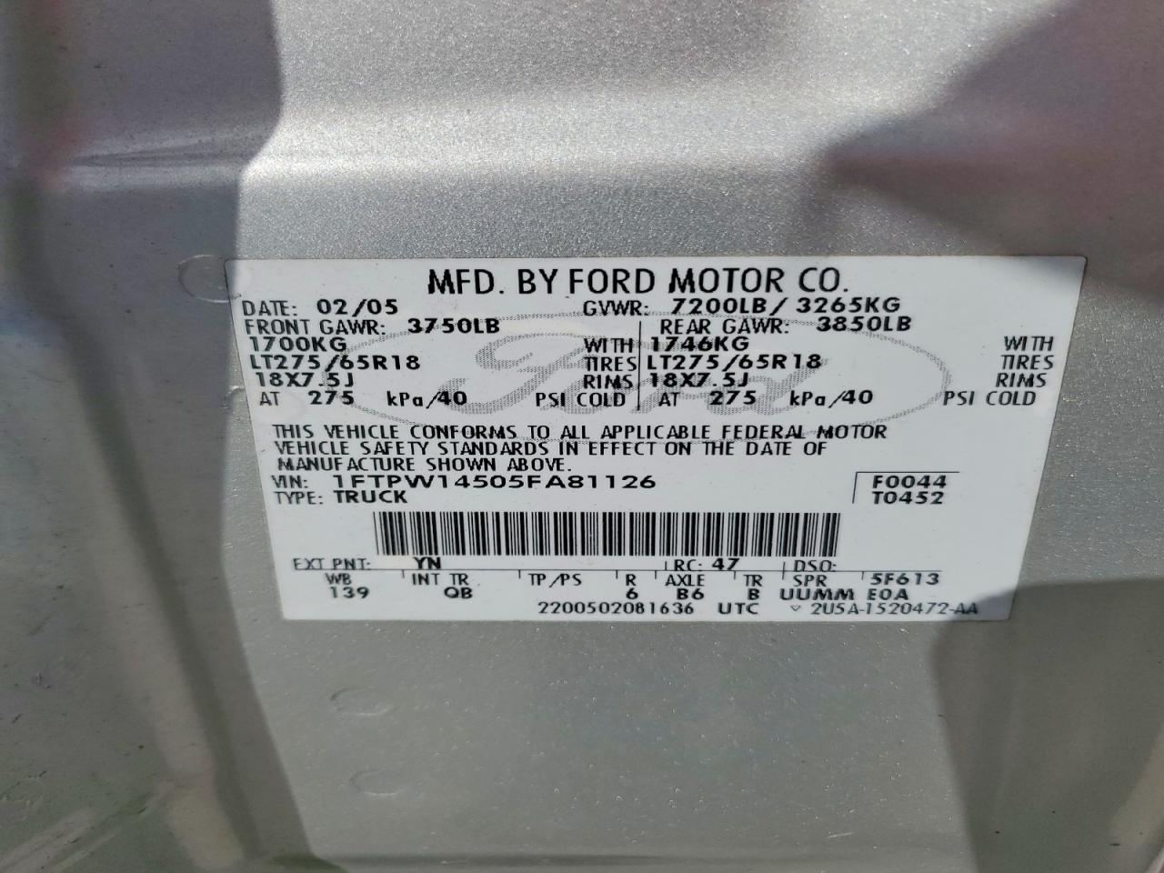 2005 FORD F-150