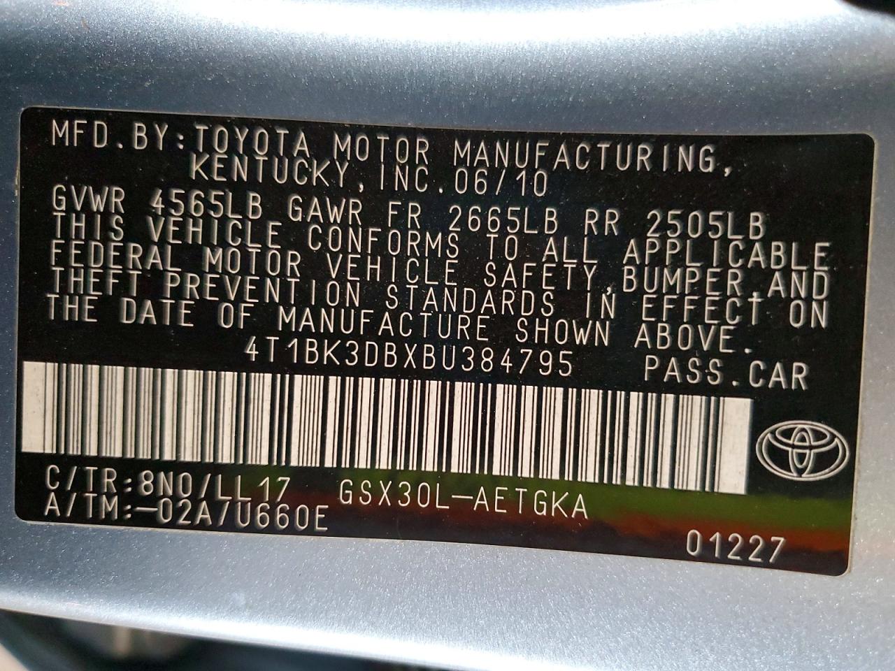 2011 TOYOTA AVALON