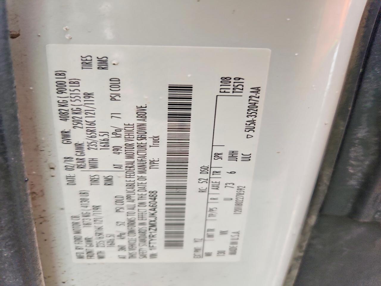 2018 FORD TRANSIT