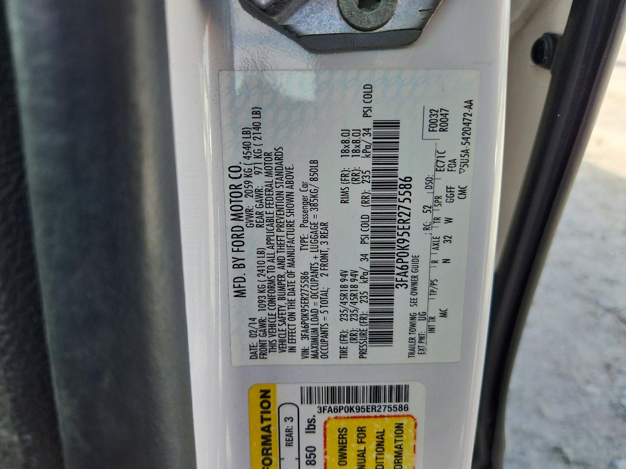 2014 FORD FUSION