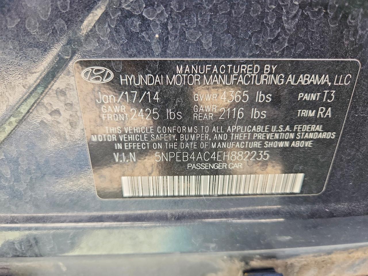 2014 HYUNDAI SONATA