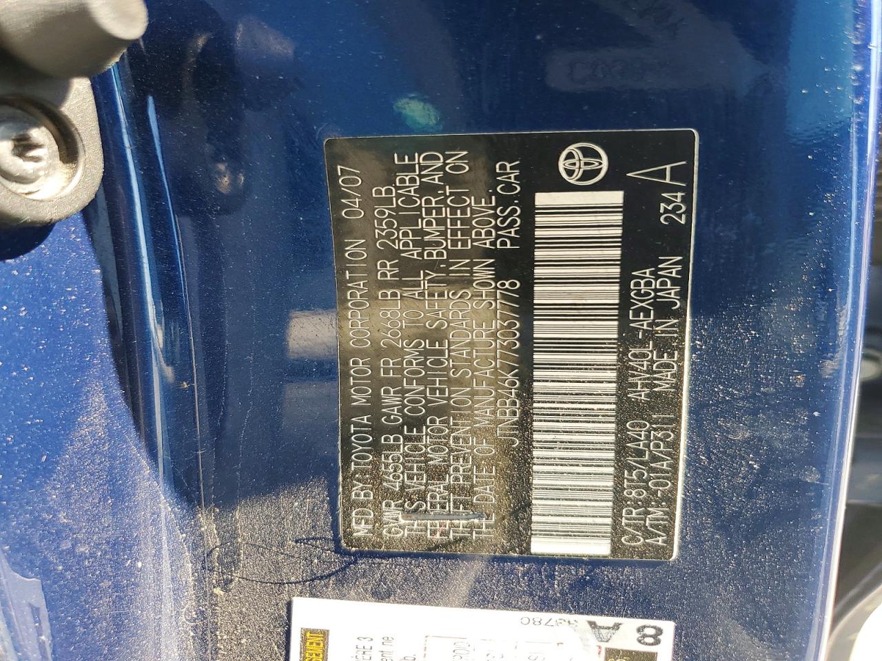 2007 TOYOTA CAMRY