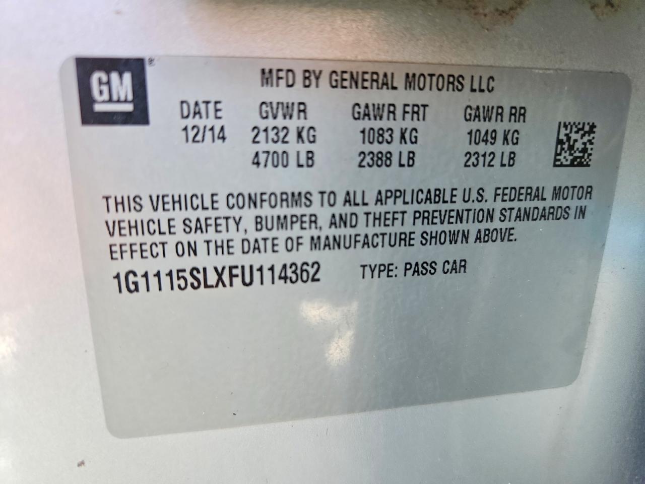 2015 CHEVROLET IMPALA