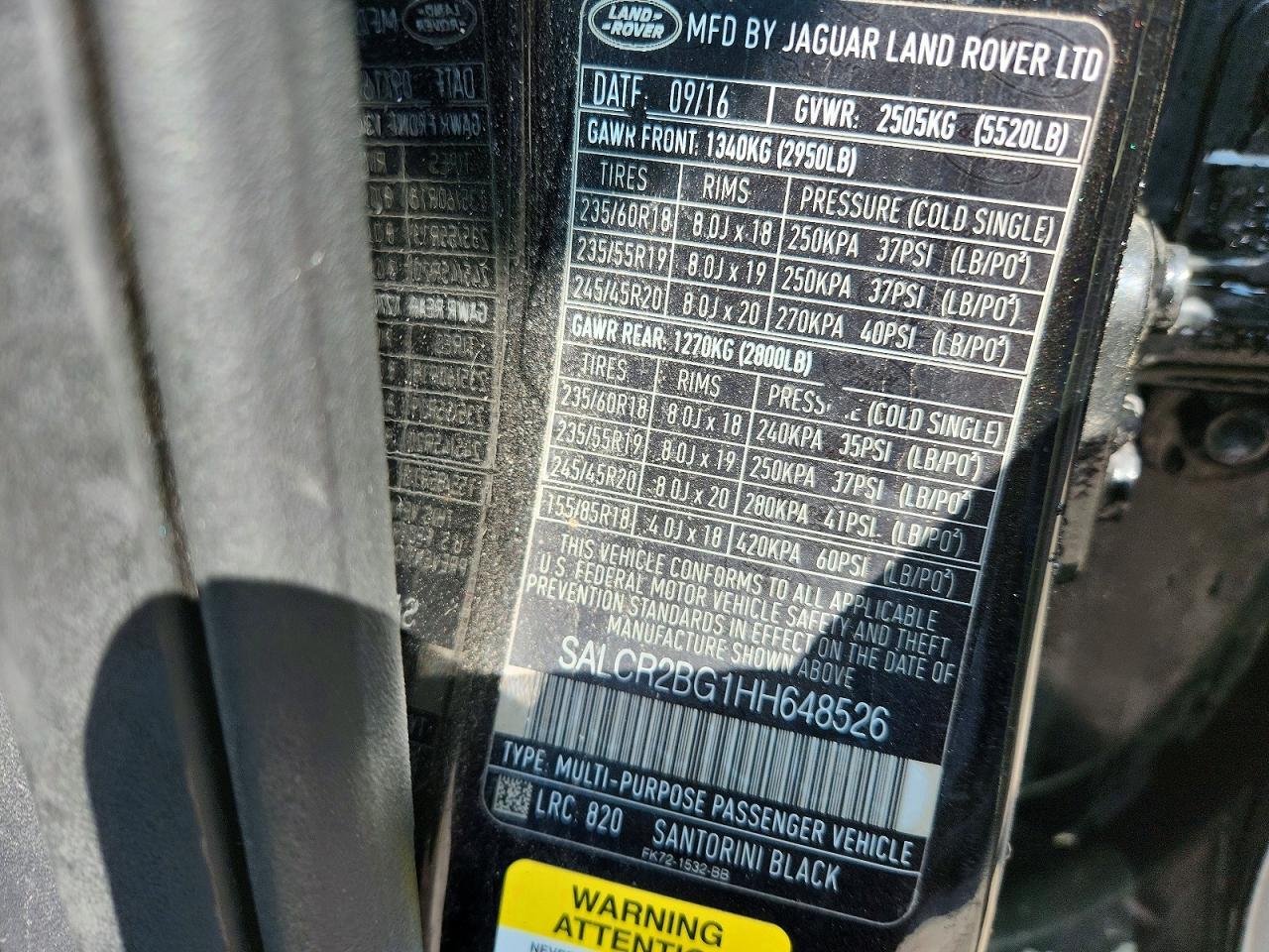 2017 LAND ROVER DISCOVERY
