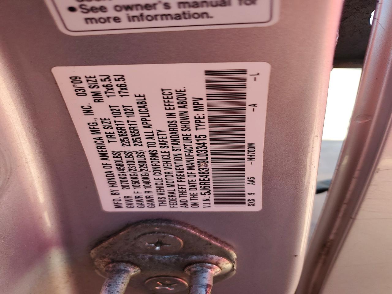 2009 HONDA CRV