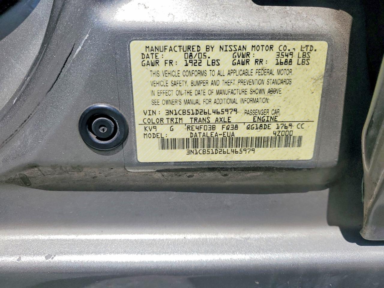 2006 NISSAN SENTRA