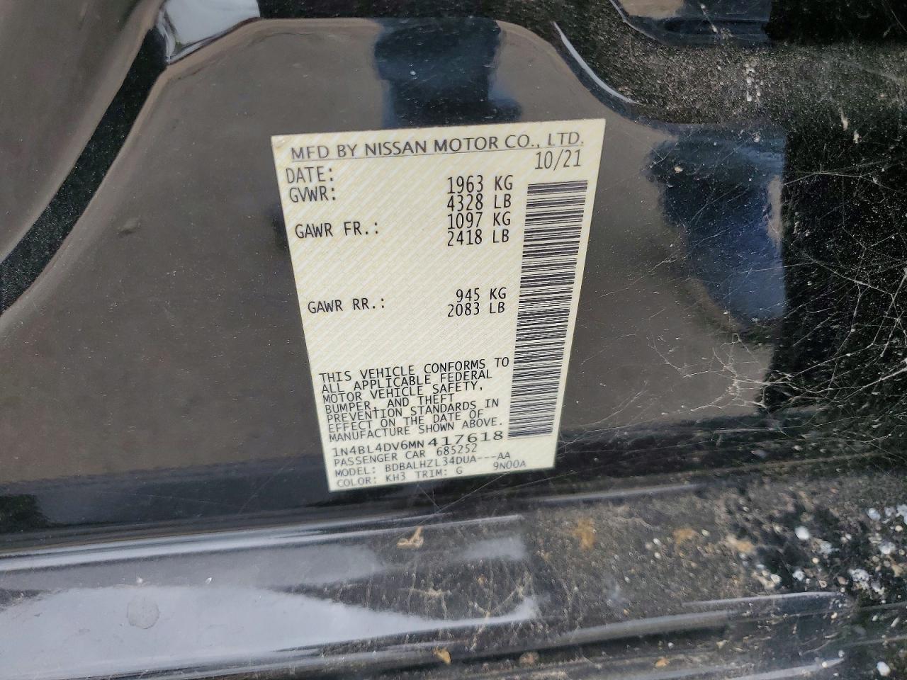 2021 NISSAN ALTIMA