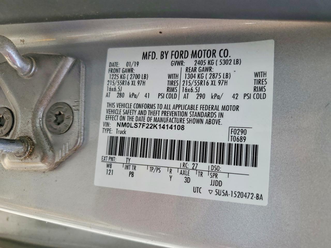 2019 FORD TRANSIT