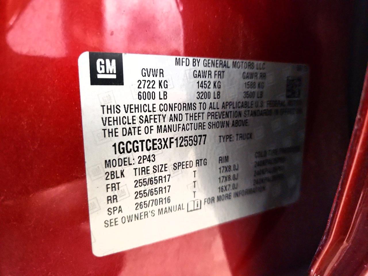 2015 CHEVROLET COLORADO