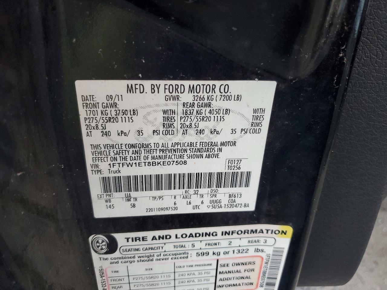 2011 FORD F150