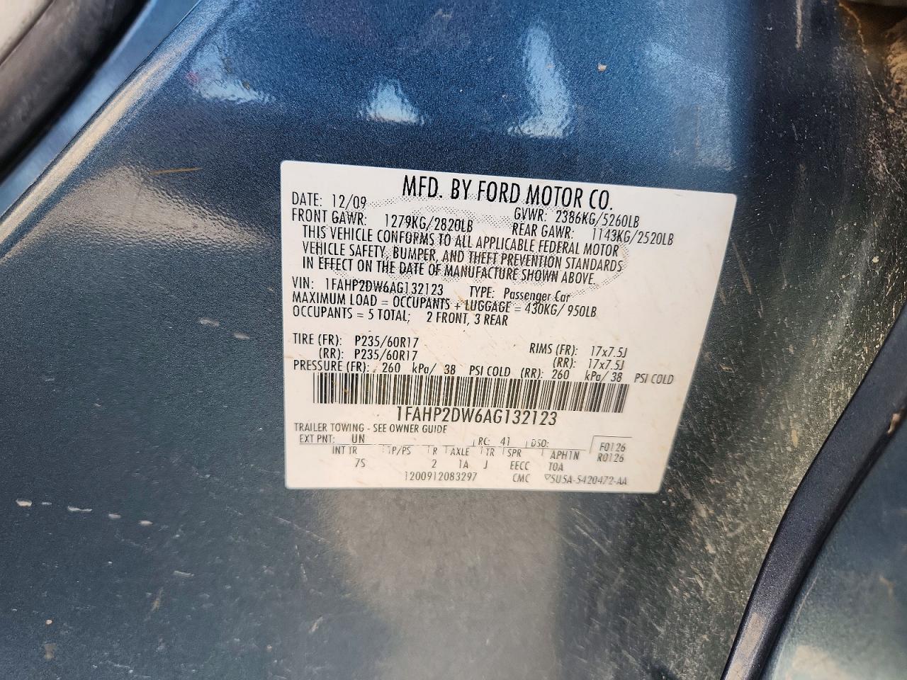 2010 FORD TAURUS