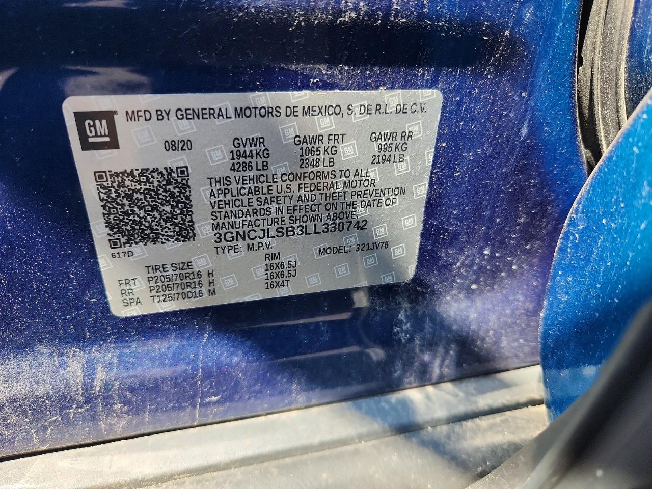 2020 CHEVROLET TRAX