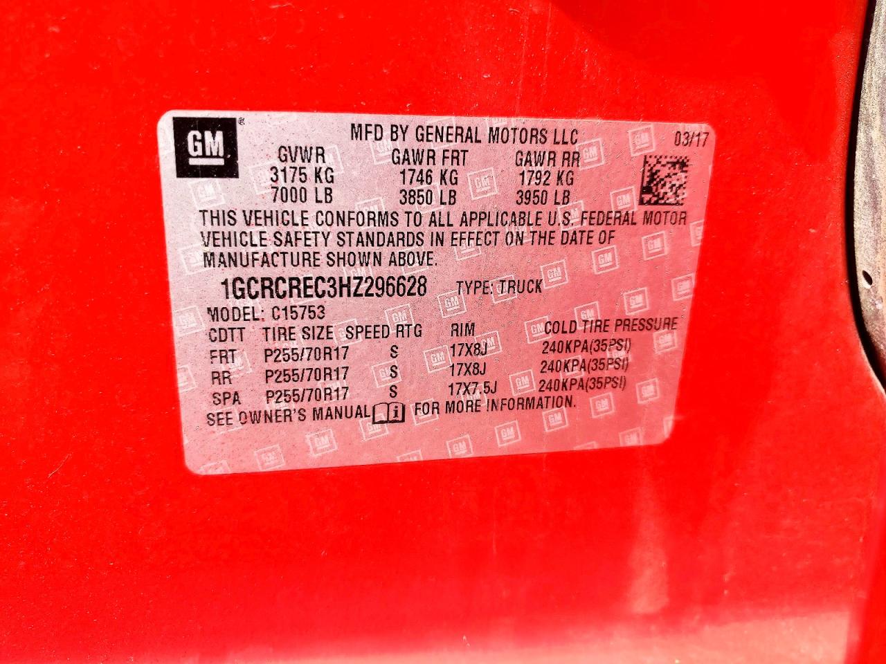 2017 CHEVROLET SILVERADO
