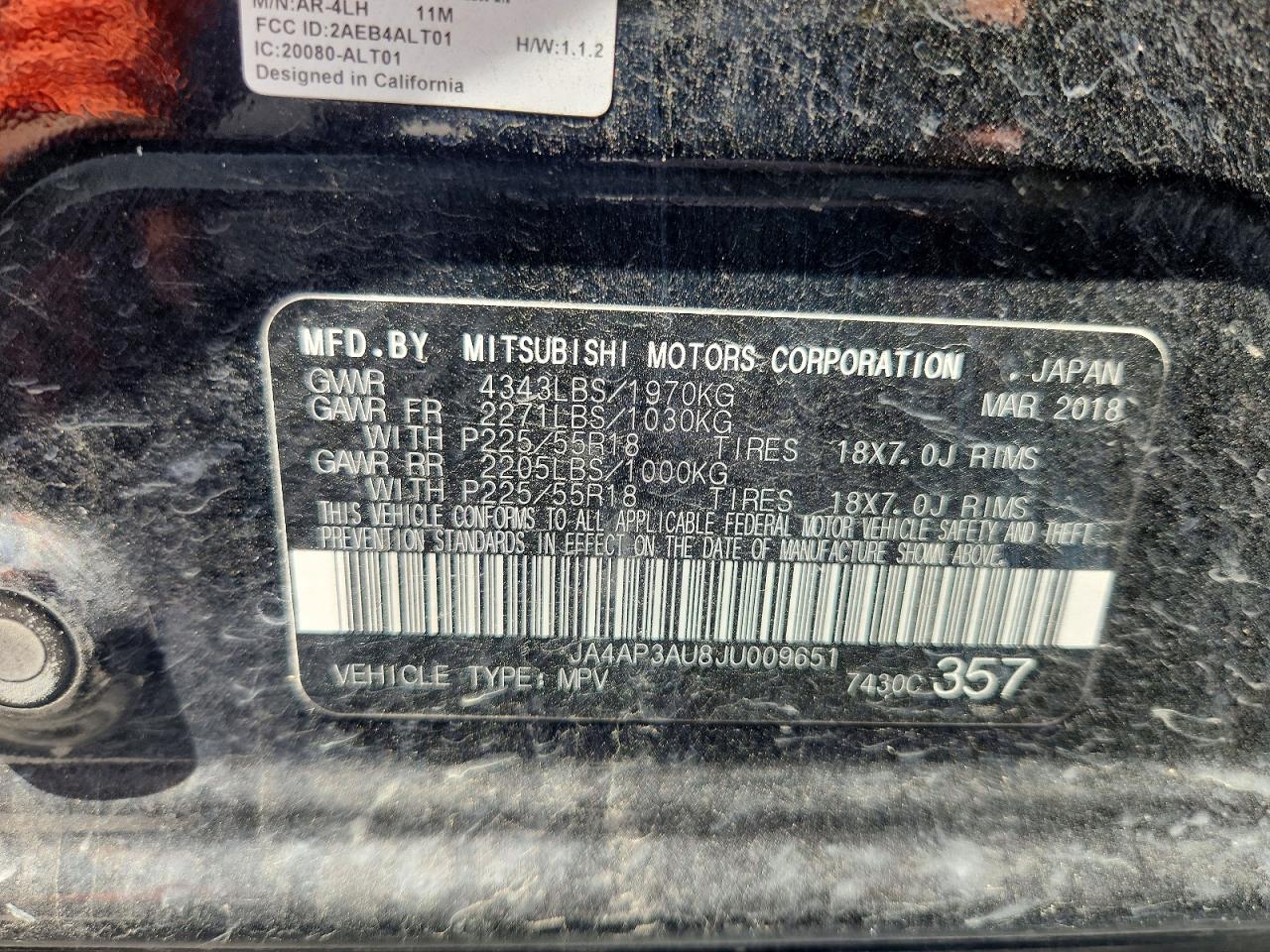 2018 MITSUBISHI OUTLANDER