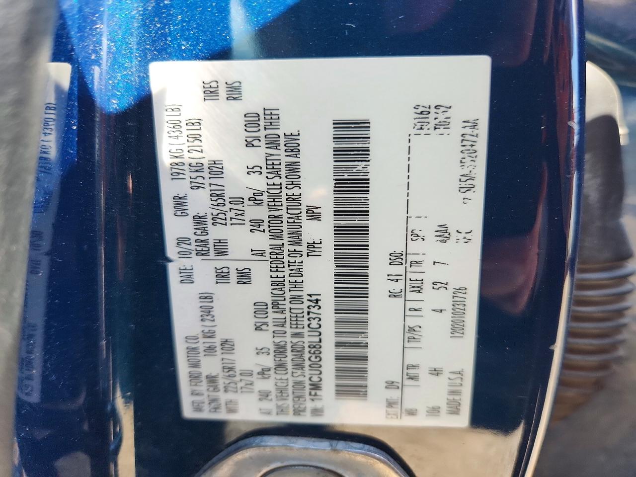 2020 FORD ESCAPE
