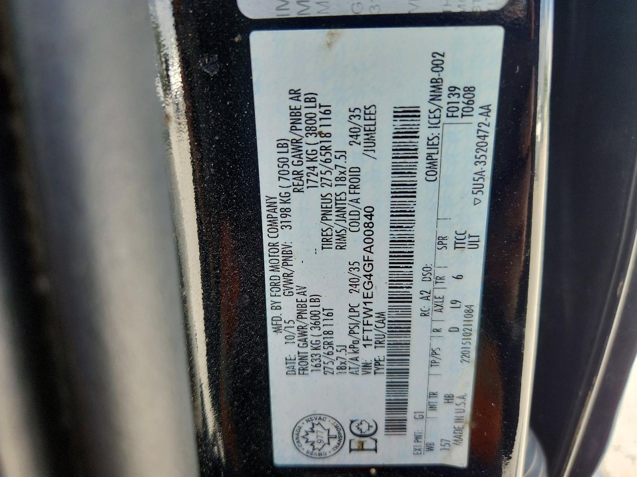 2016 FORD F150