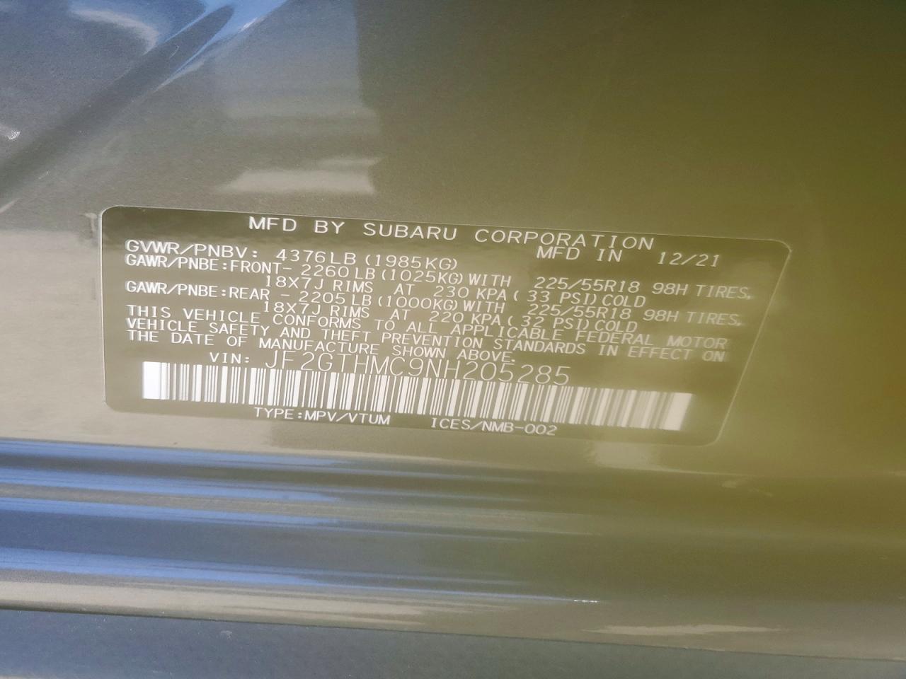 2022 SUBARU CROSSTREK