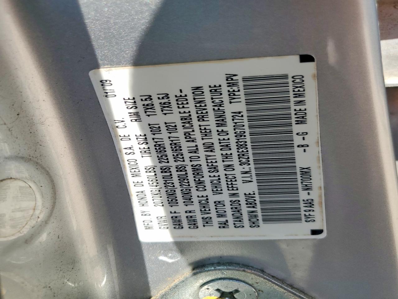 2009 HONDA CRV