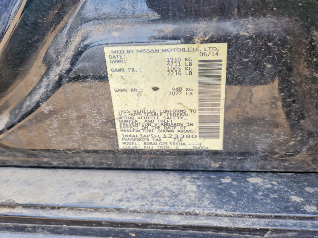 2015 NISSAN ALTIMA