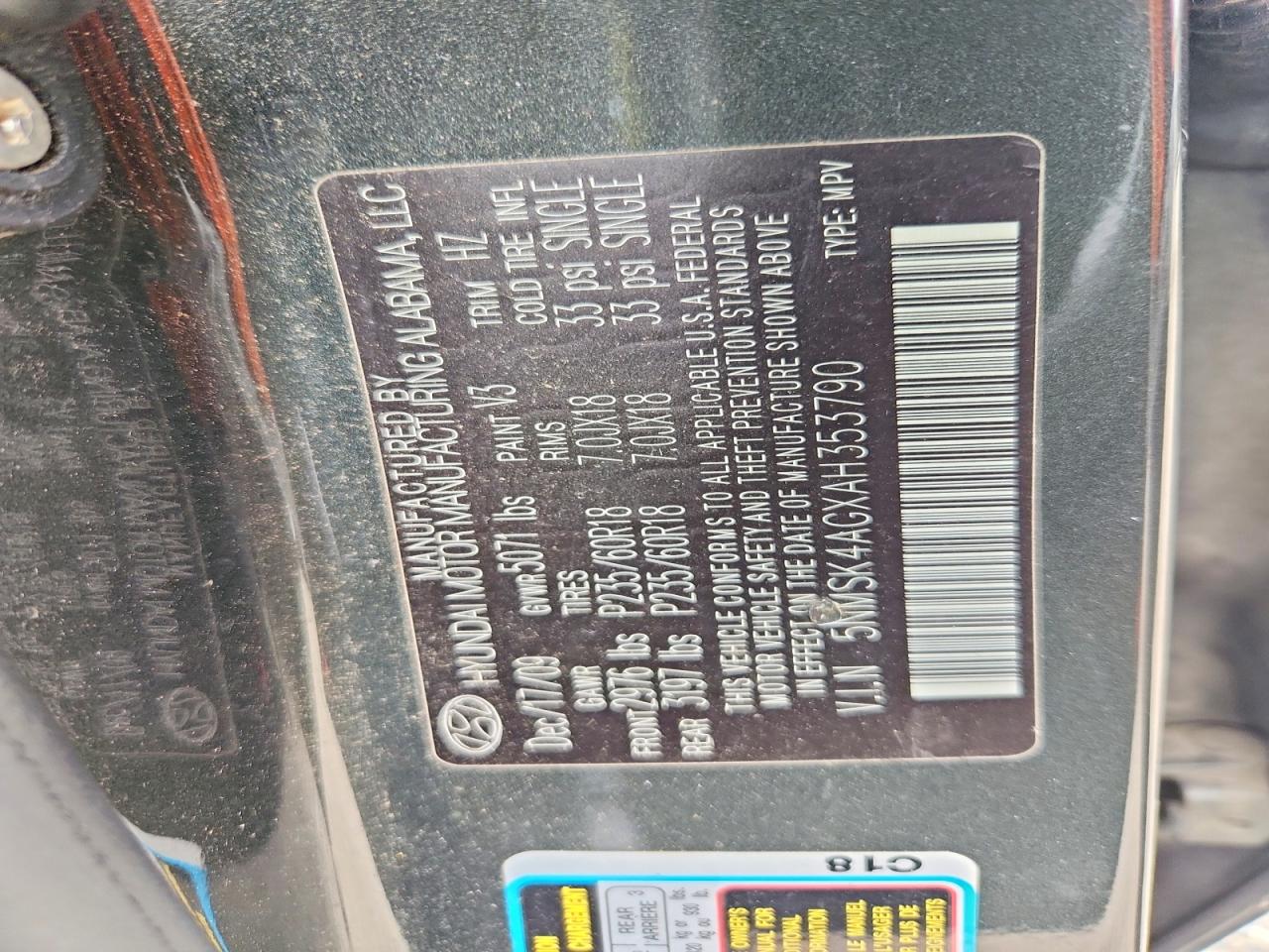 2010 HYUNDAI SANTA FE