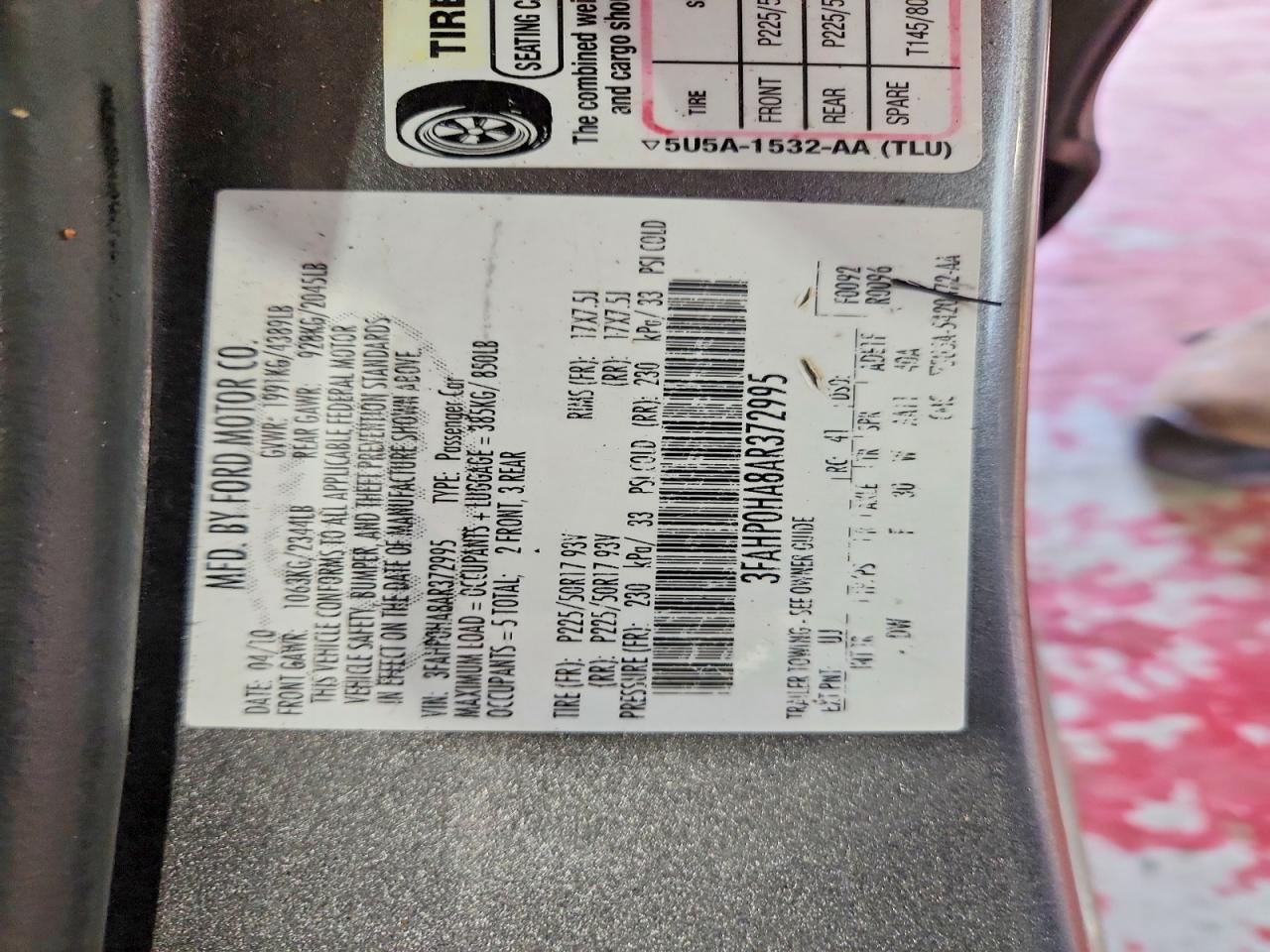 2010 FORD FUSION