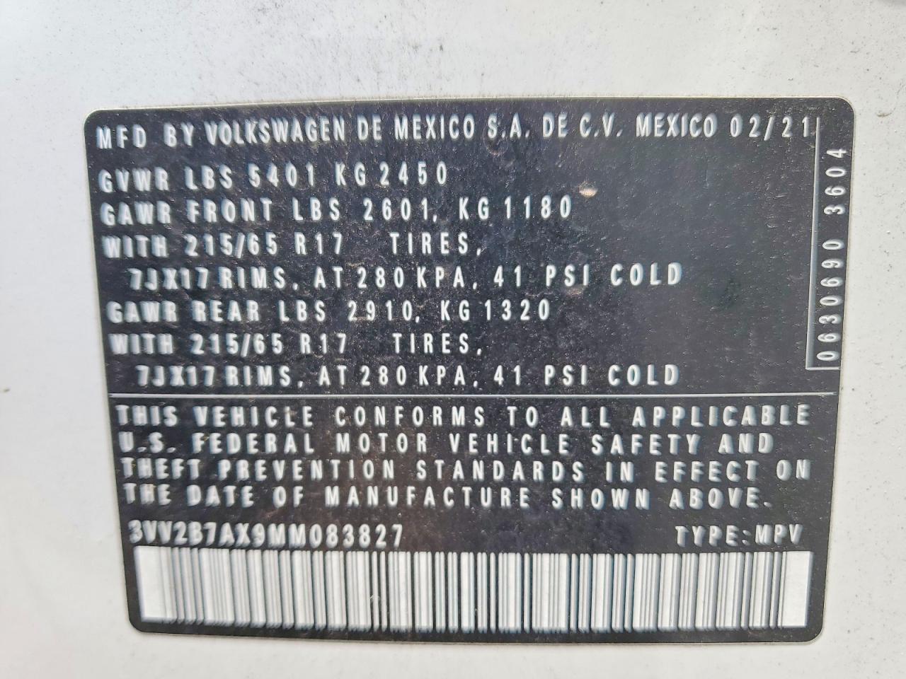 2021 VOLKSWAGEN TIGUAN