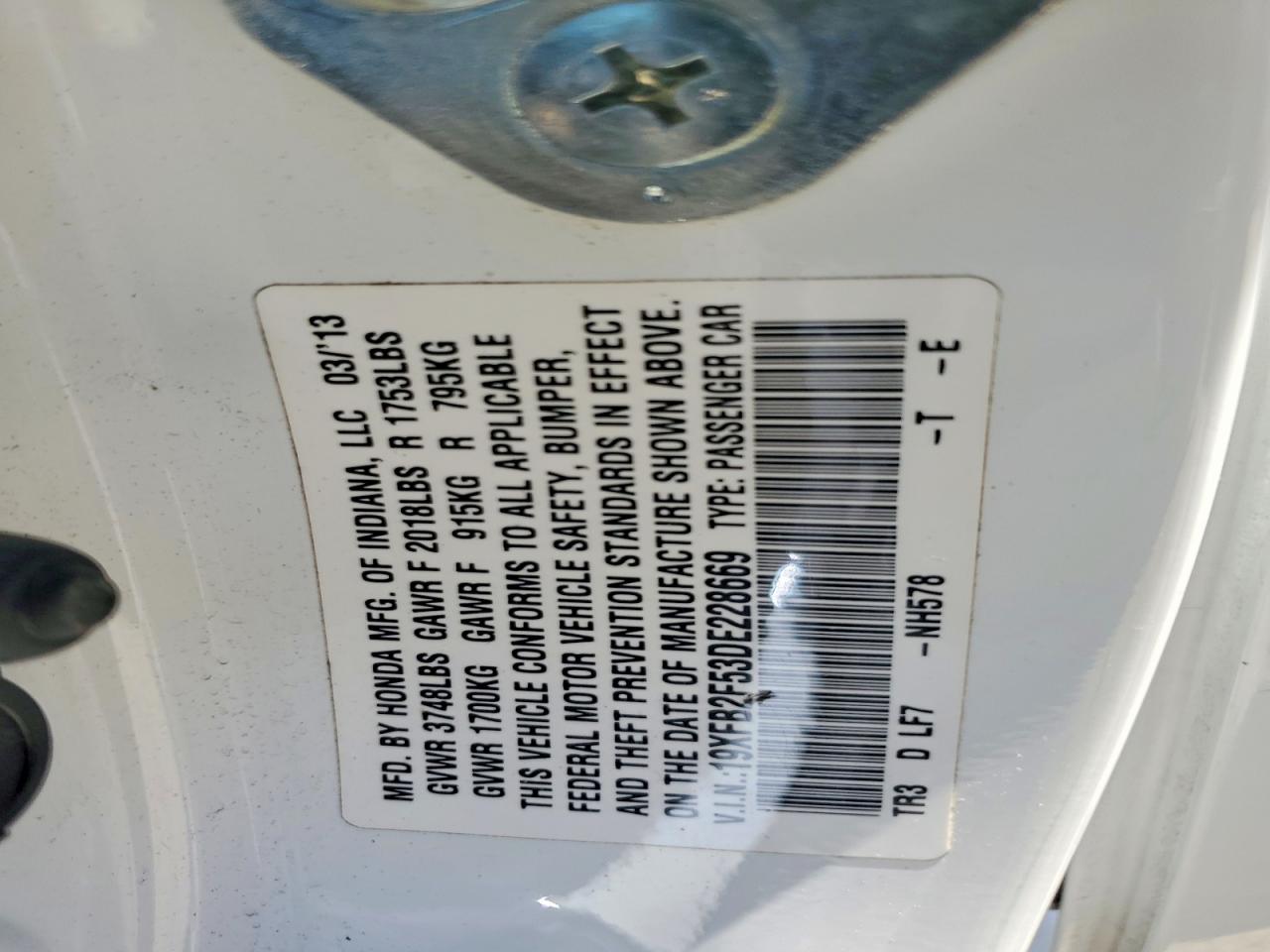 2013 HONDA CIVIC