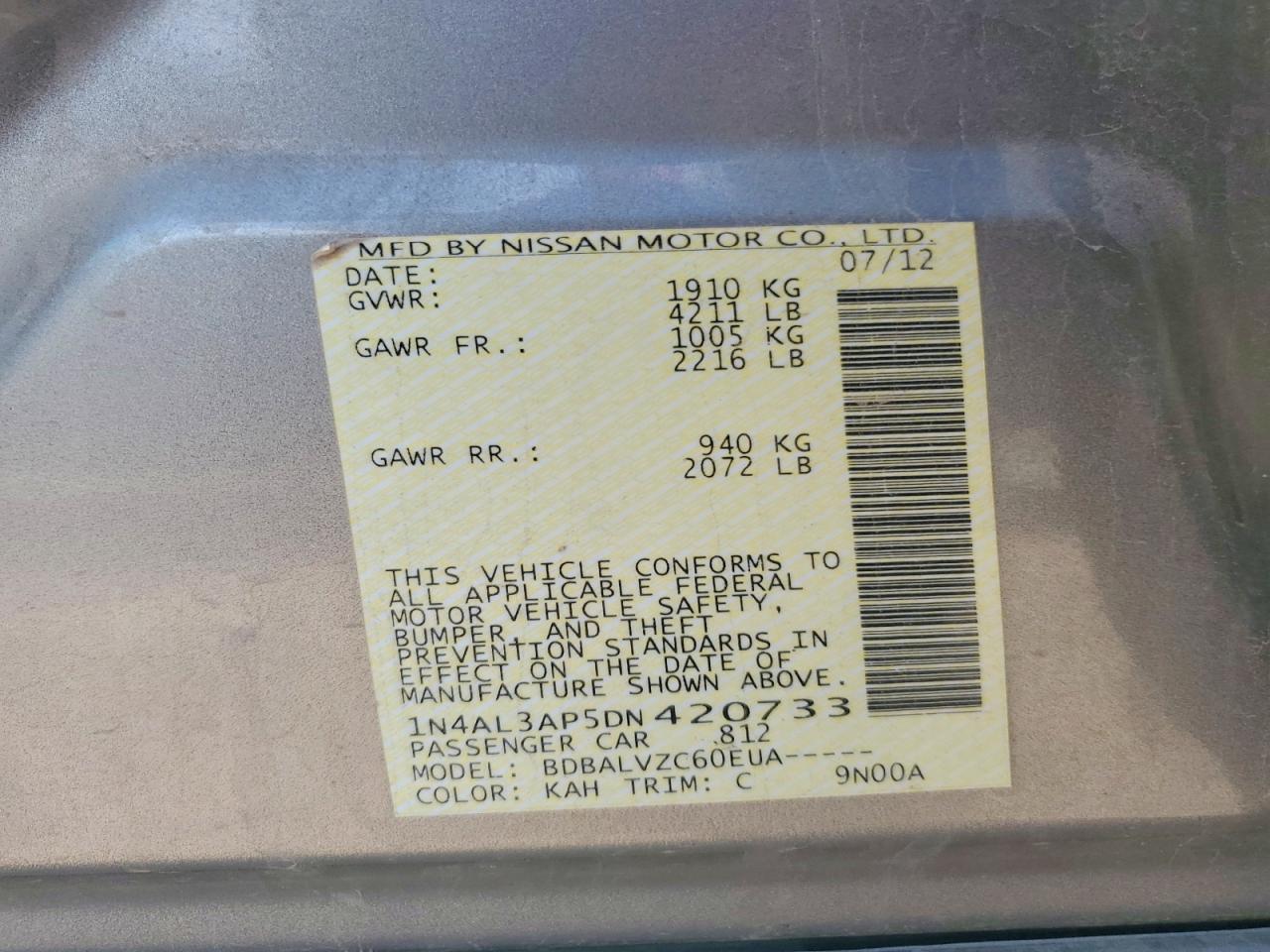 2013 NISSAN ALTIMA