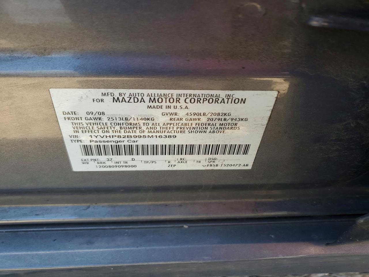 2009 MAZDA 6