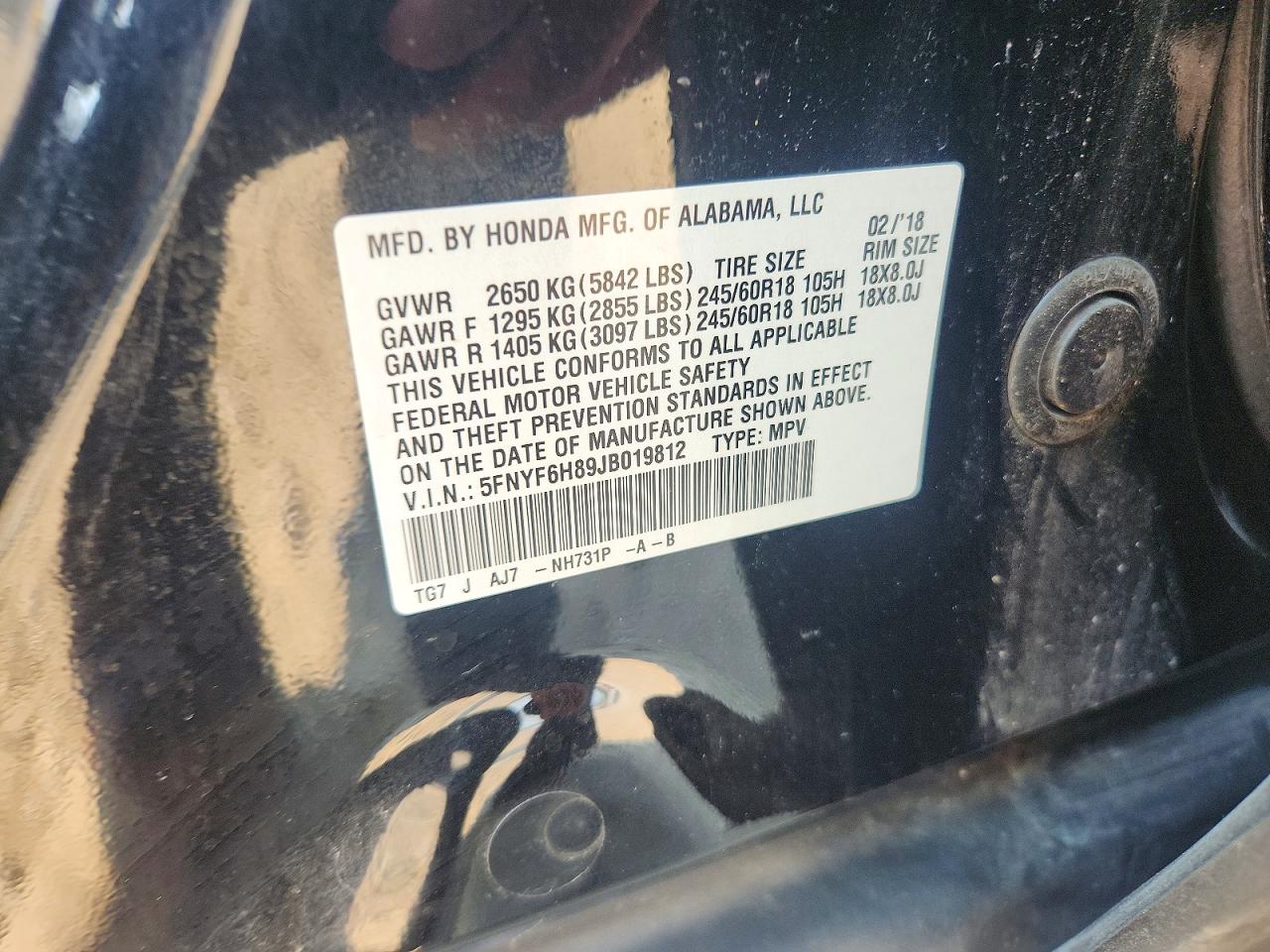 2018 HONDA PILOT
