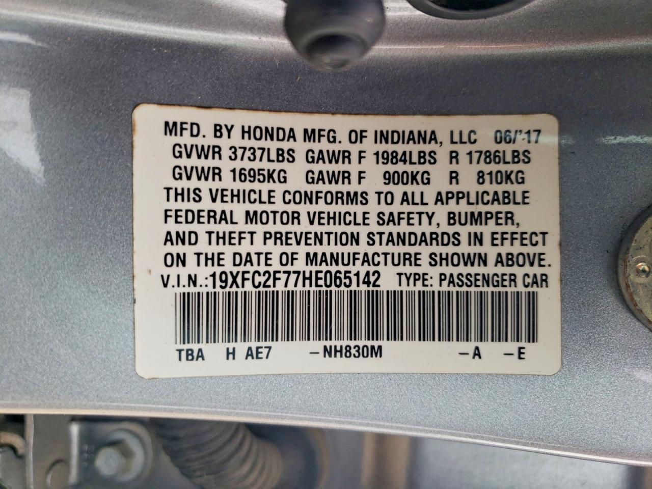 2017 HONDA CIVIC