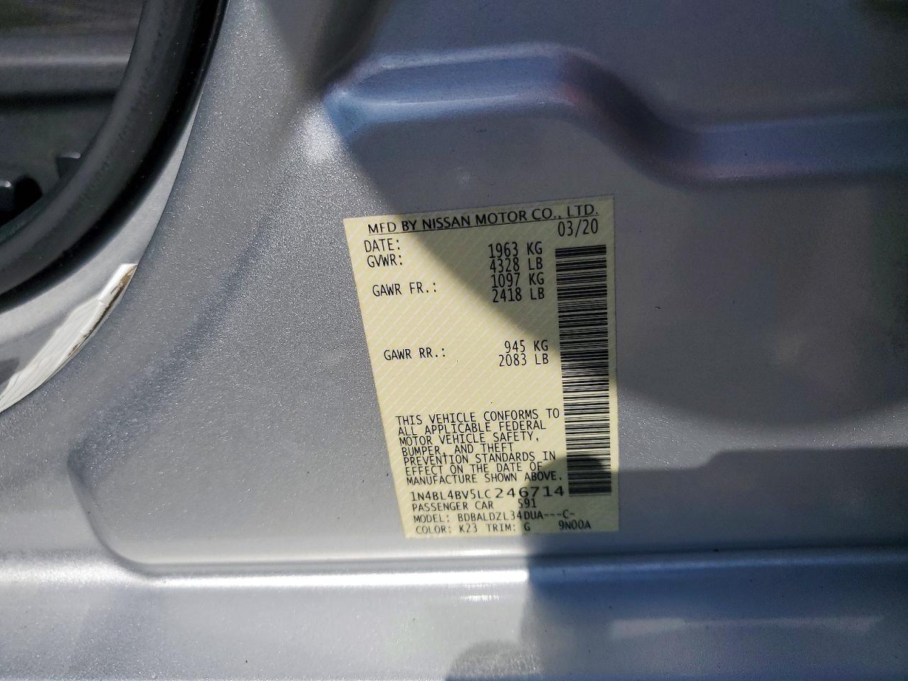 2020 NISSAN ALTIMA